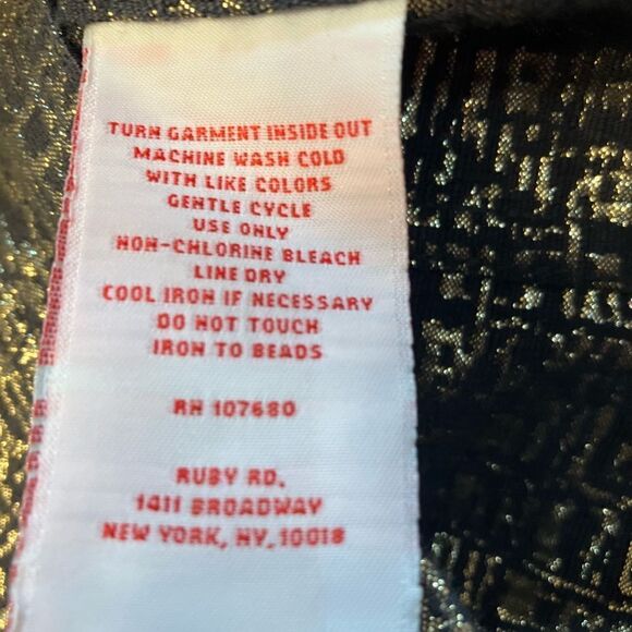 RUBY RD 10 Black Gold Textured 3/4 Sleeve Jacket - Picture 3 of 11